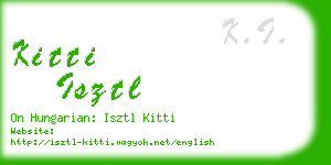 kitti isztl business card